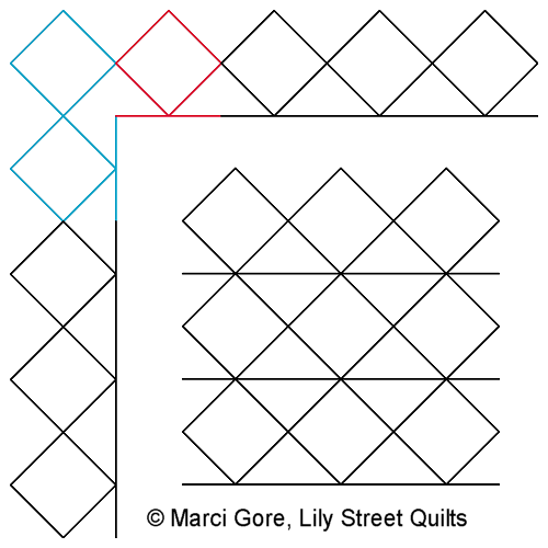 Diamonds On A Line Border and Corner