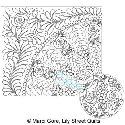 Feathers and Flowers Pearl Wedge Small