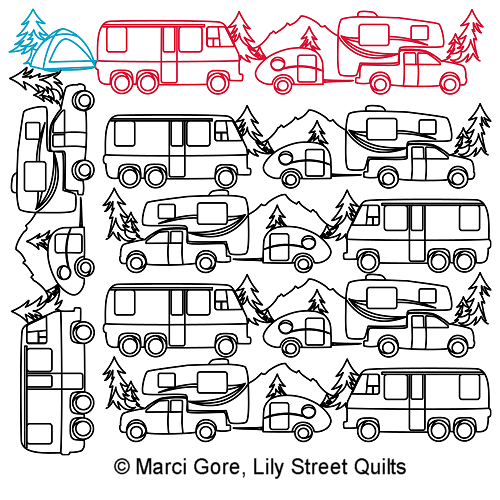 Happy Little Campers Border and Corner 2