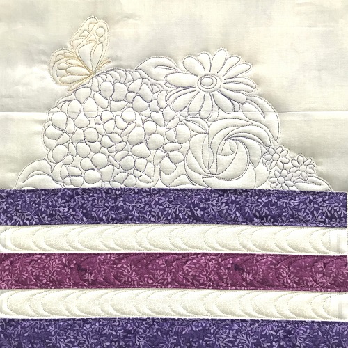 Lily Street Digitized Longarm Quilting Patterns - Hydrangea Bouquet Block