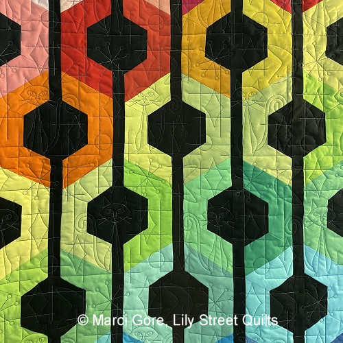 Lily Street Digitized Longarm Quilting Patterns - Mid Mod Cats E2E