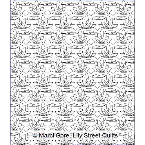 Lily Street Digitized Longarm Quilting Patterns - Water Lily E2E